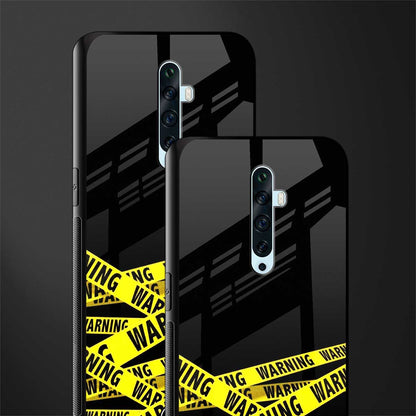 warning tape glass case for oppo reno 2z image-2