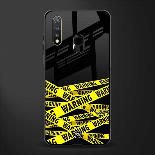 warning tape glass case for vivo y19 image