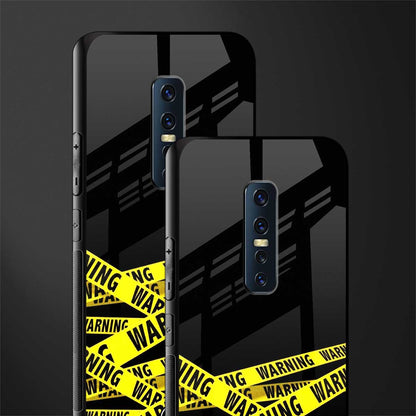 warning tape glass case for vivo v17 pro image-2