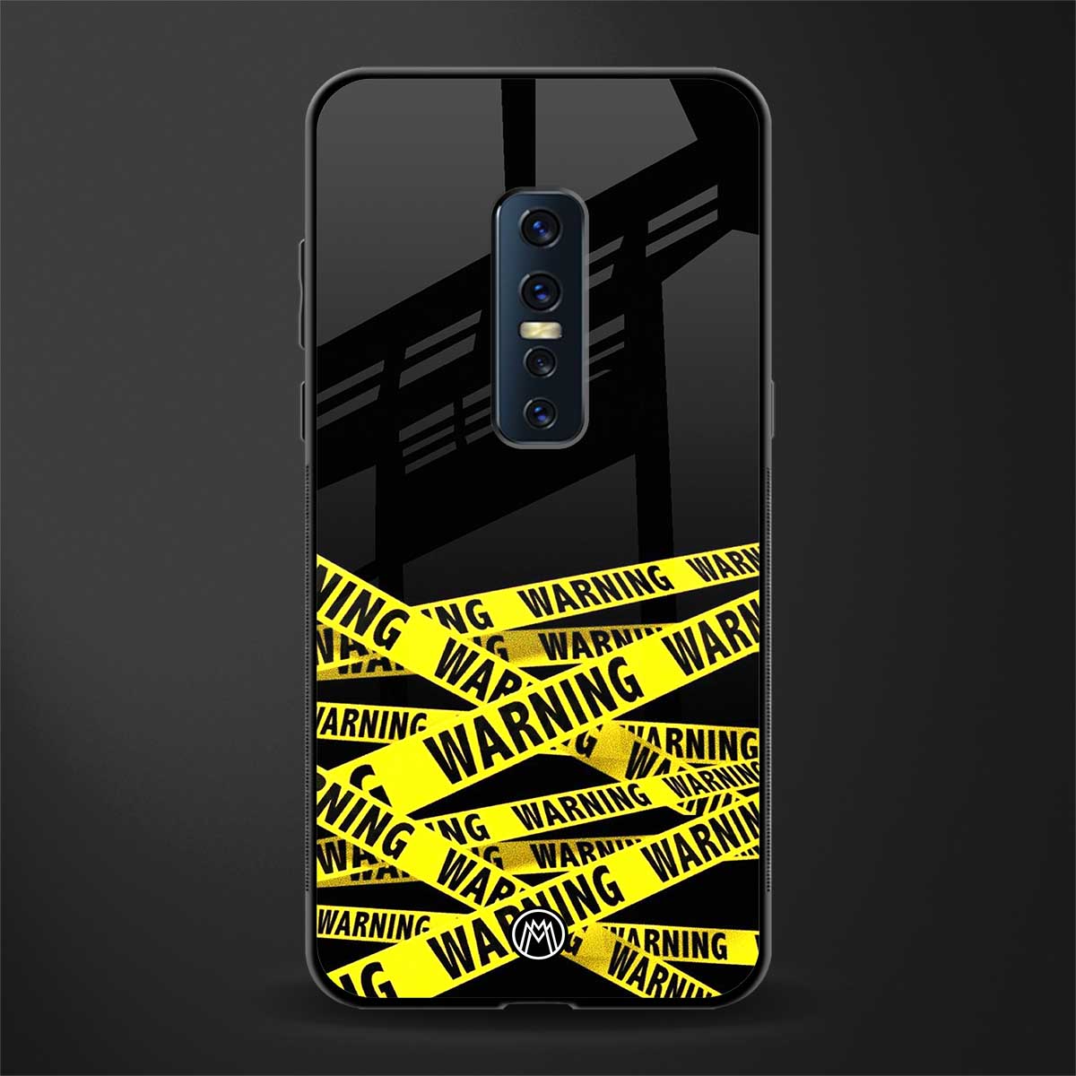 warning tape glass case for vivo v17 pro image