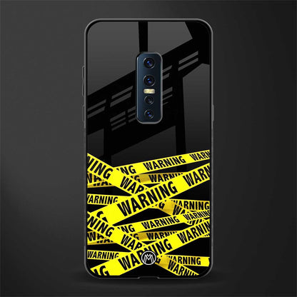 warning tape glass case for vivo v17 pro image