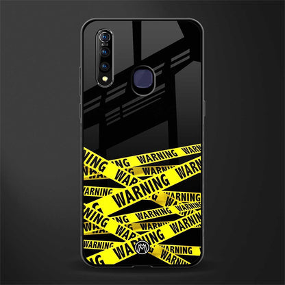 warning tape glass case for vivo z1 pro image
