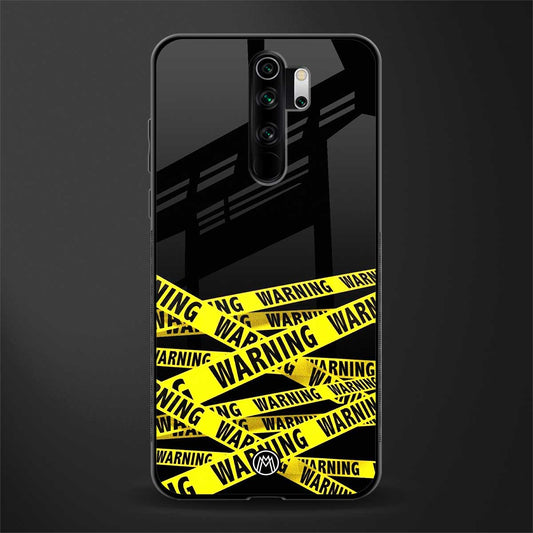 warning tape glass case for redmi note 8 pro image