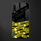 warning tape glass case for mi a3 redmi a3 image