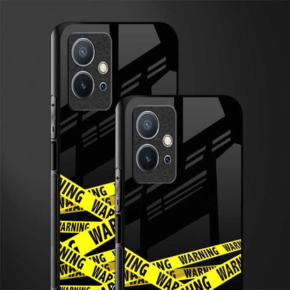 warning tape glass case for vivo t1 5g image-2