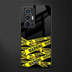warning tape glass case for vivo x70 pro plus image