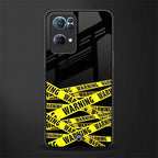 warning tape glass case for oppo reno7 pro 5g image