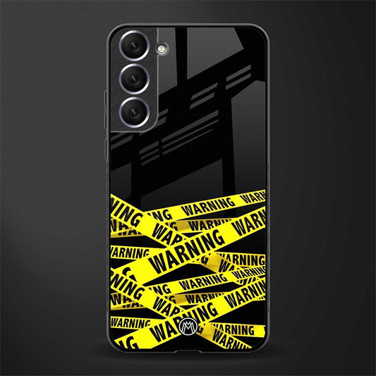 warning tape glass case for samsung galaxy s21 plus image