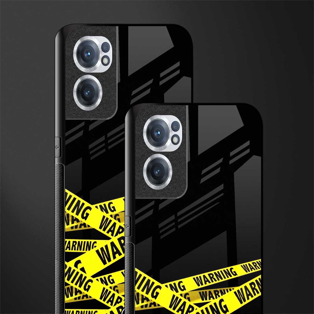 warning tape glass case for oneplus nord ce 2 5g image-2