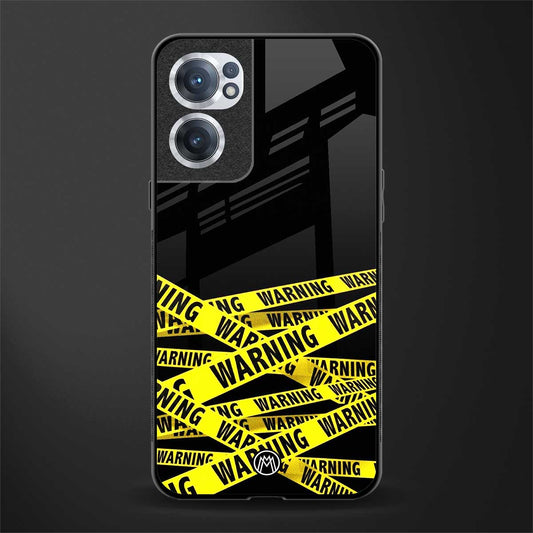 warning tape glass case for oneplus nord ce 2 5g image