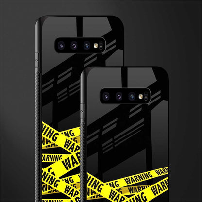 warning tape glass case for samsung galaxy s10 image-2