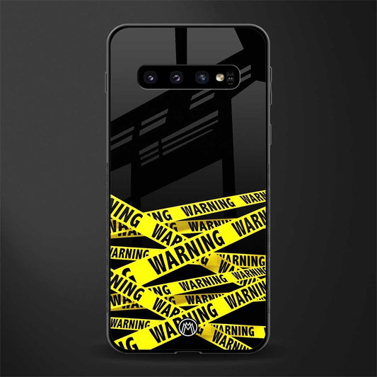 warning tape glass case for samsung galaxy s10 image