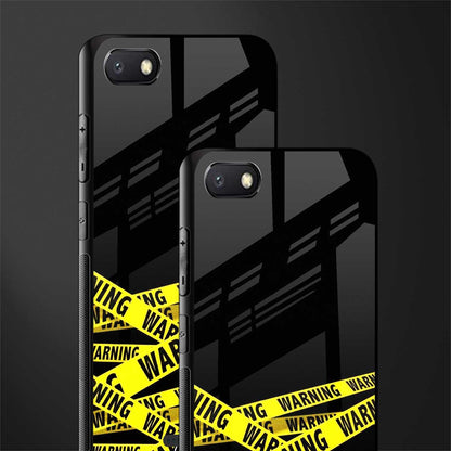 warning tape glass case for redmi 6a image-2