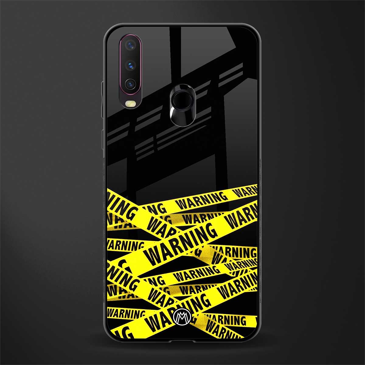 warning tape glass case for vivo y17 image