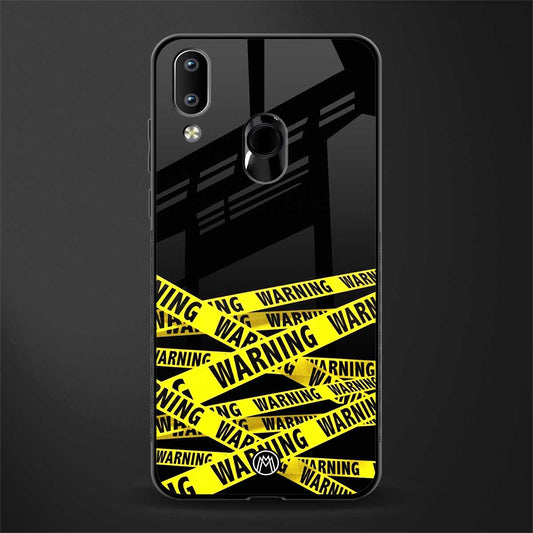 warning tape glass case for vivo y95 image