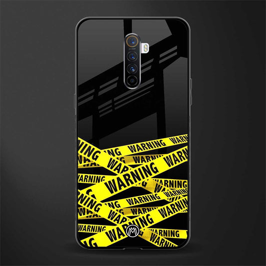 warning tape glass case for realme x2 pro image