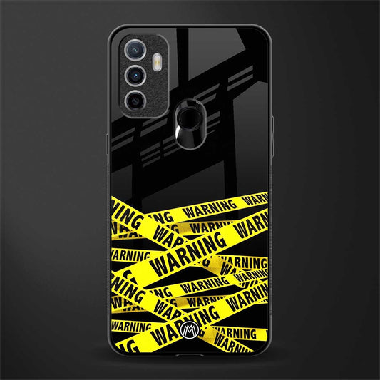 warning tape glass case for oppo a53 image