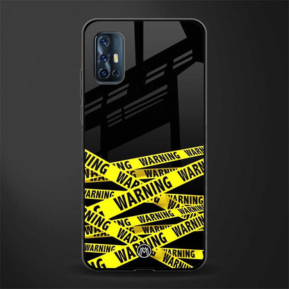 warning tape glass case for vivo v17 image
