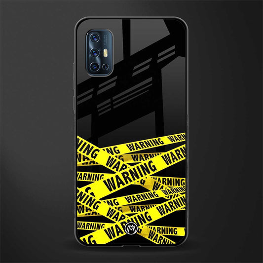 warning tape glass case for vivo v17 image