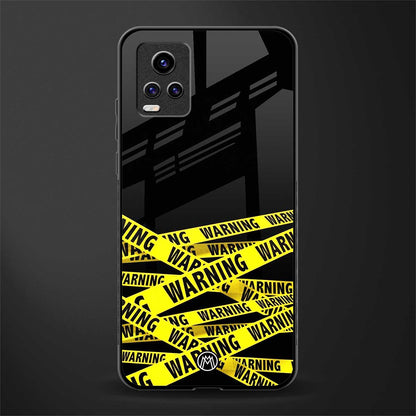 warning tape glass case for vivo v20 image