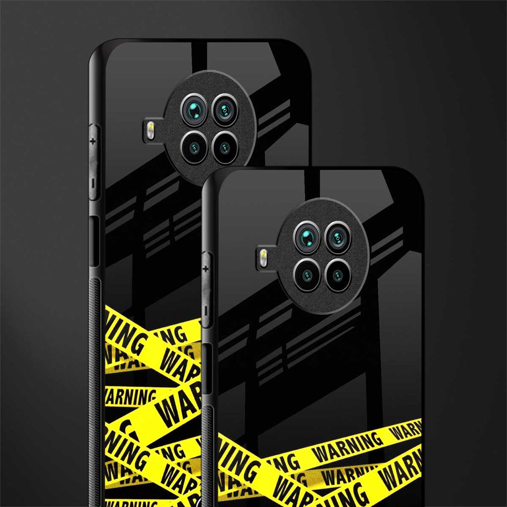 warning tape glass case for mi 10i image-2
