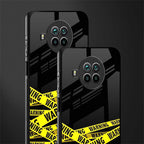 warning tape glass case for mi 10i image-2