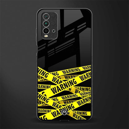 warning tape glass case for redmi 9 power image