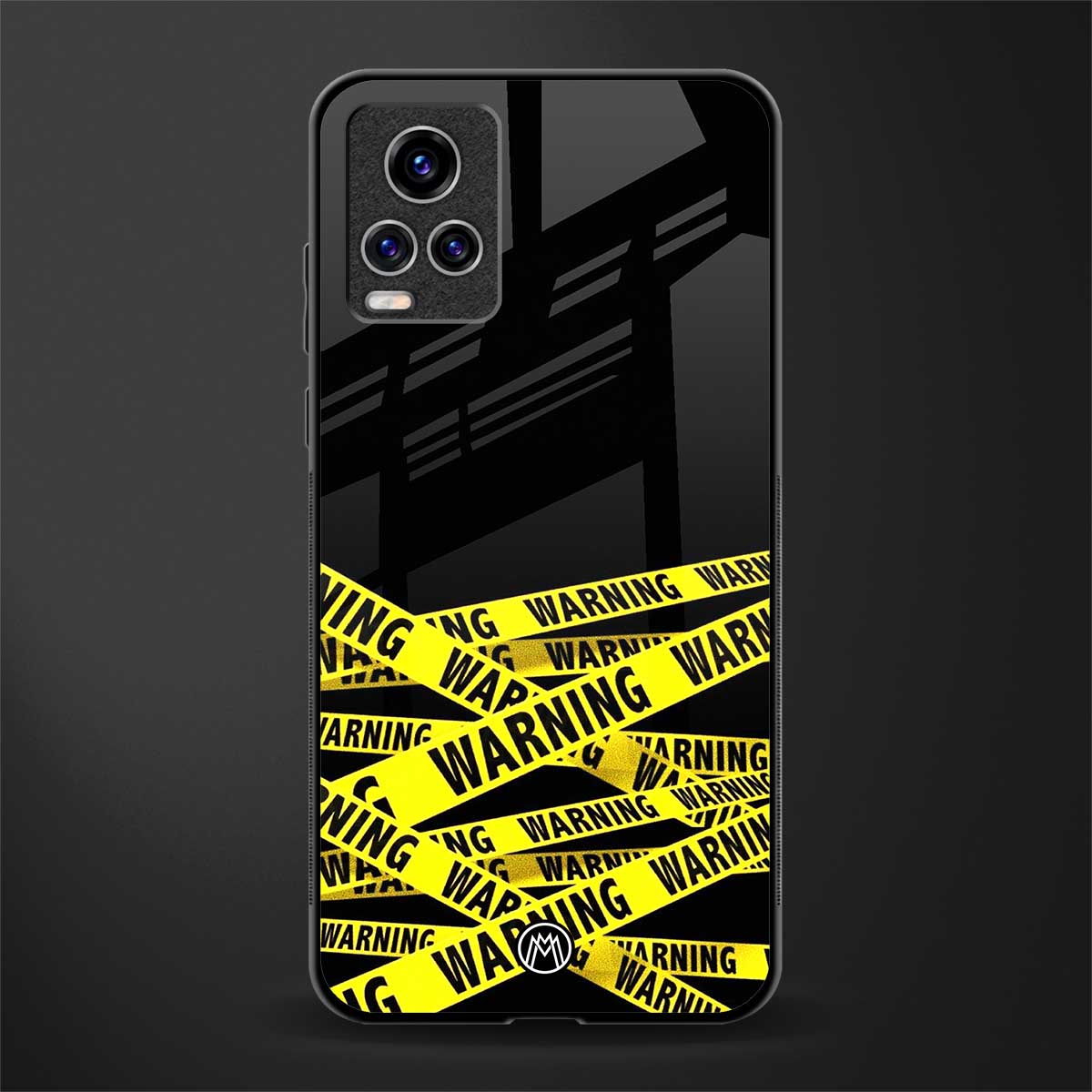 warning tape glass case for vivo v20 pro image