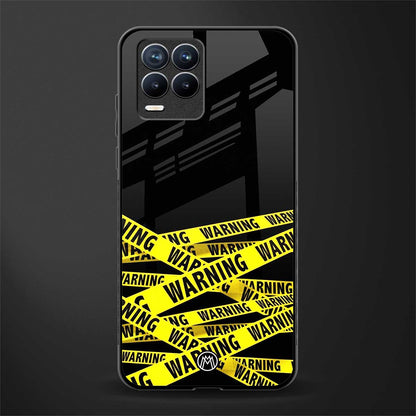 warning tape glass case for realme 8 pro image