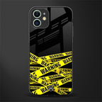 warning tape glass case for iphone 12 mini image