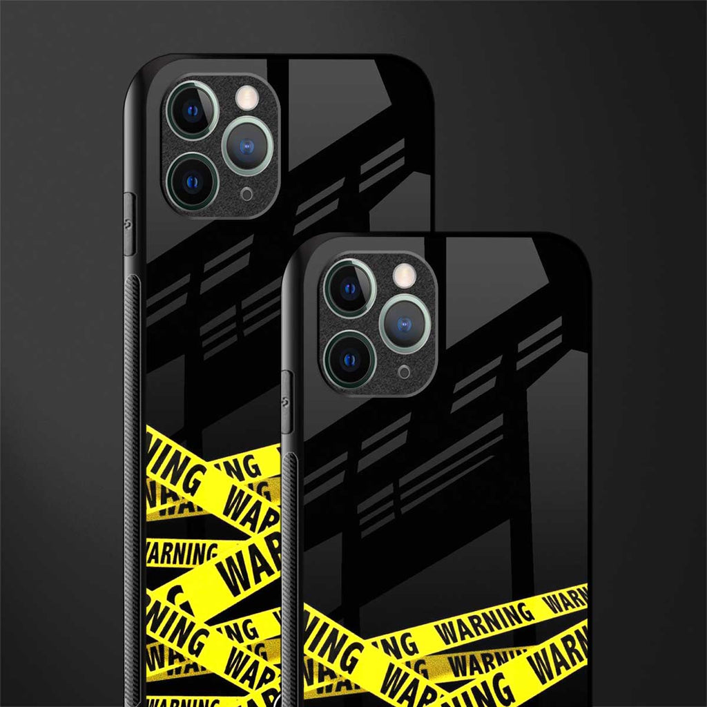warning tape glass case for iphone 11 pro max image-2