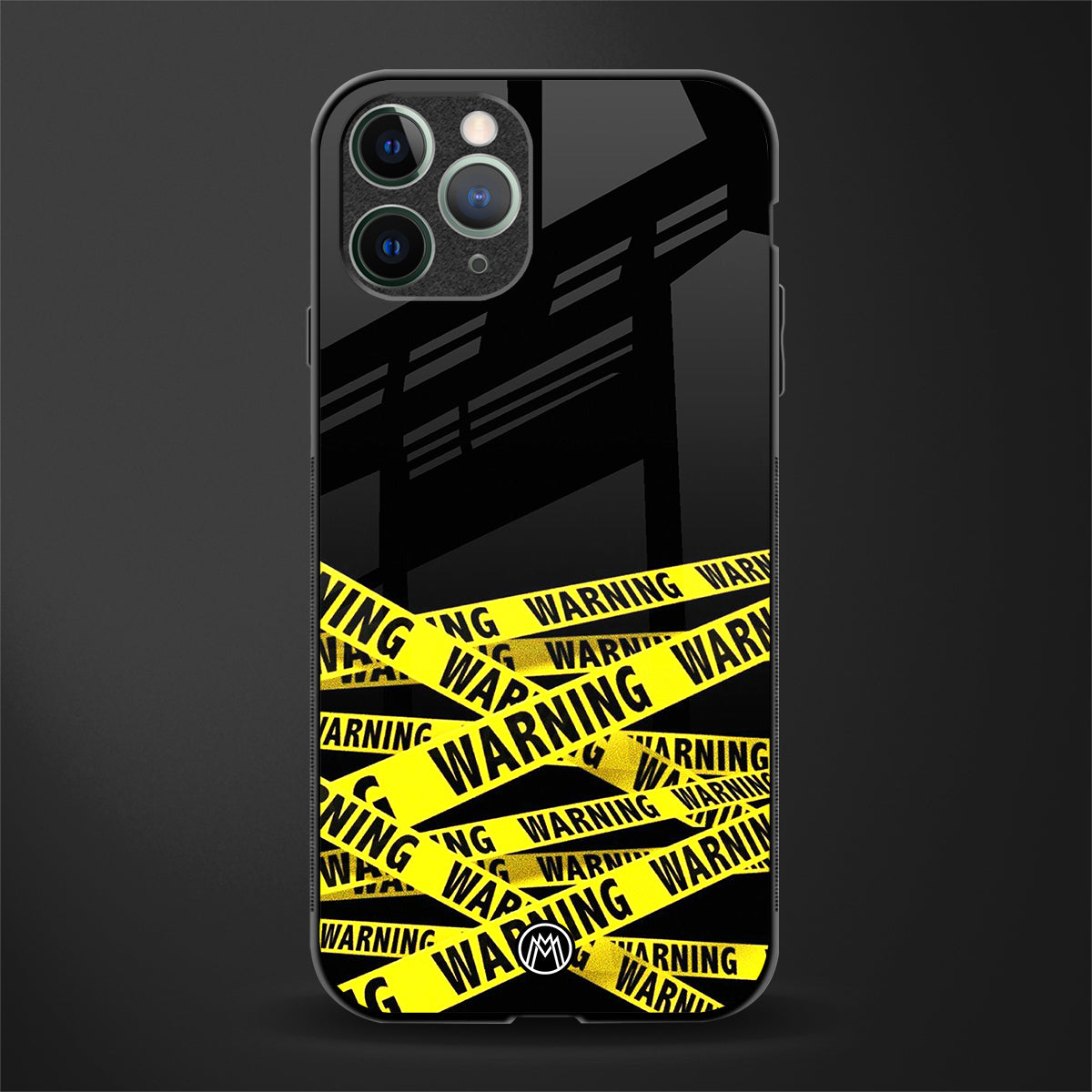 warning tape glass case for iphone 11 pro image