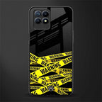 warning tape glass case for realme 8i image
