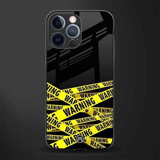 warning tape glass case for iphone 12 pro image