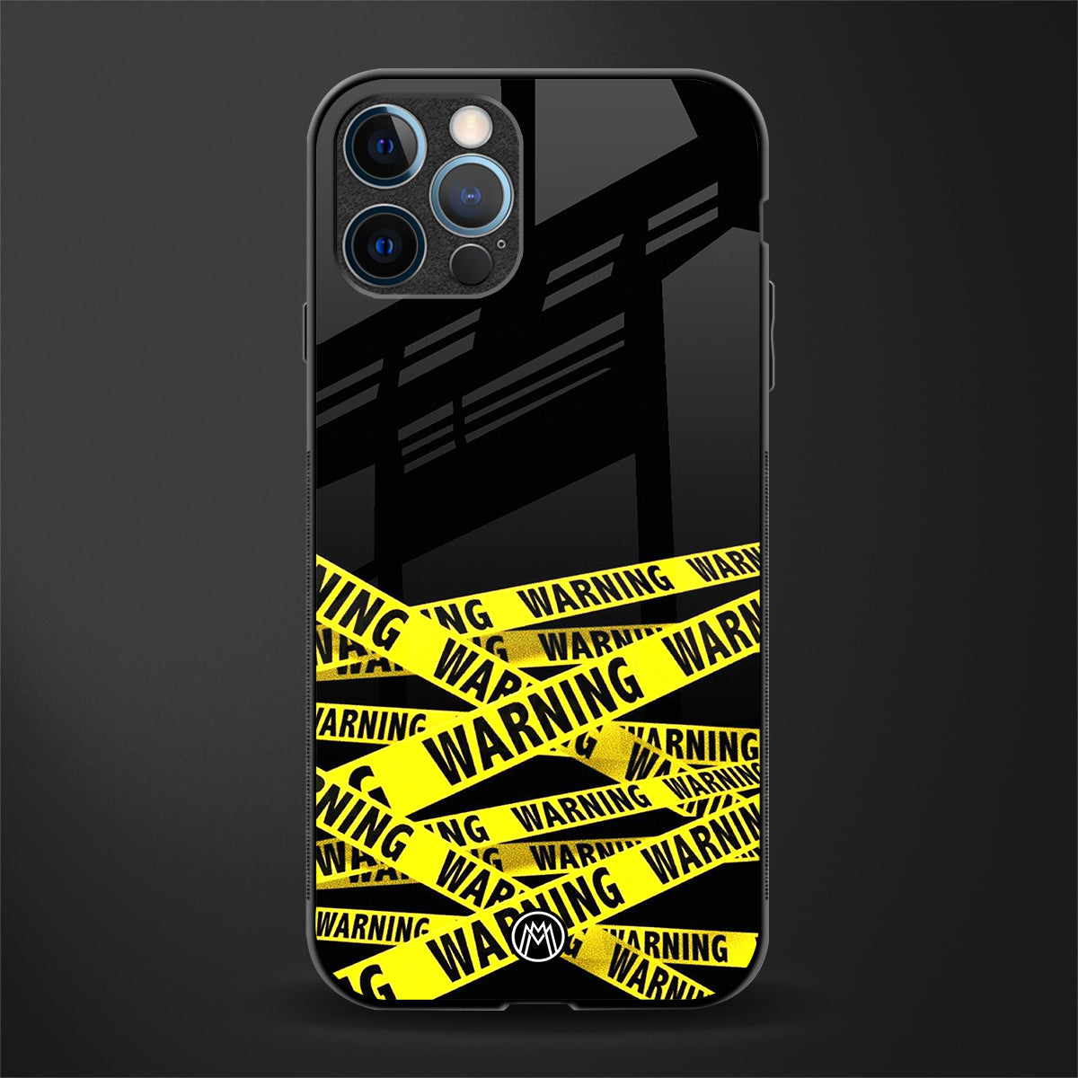 warning tape glass case for iphone 12 pro max image