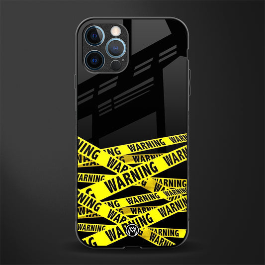 warning tape glass case for iphone 14 pro max image