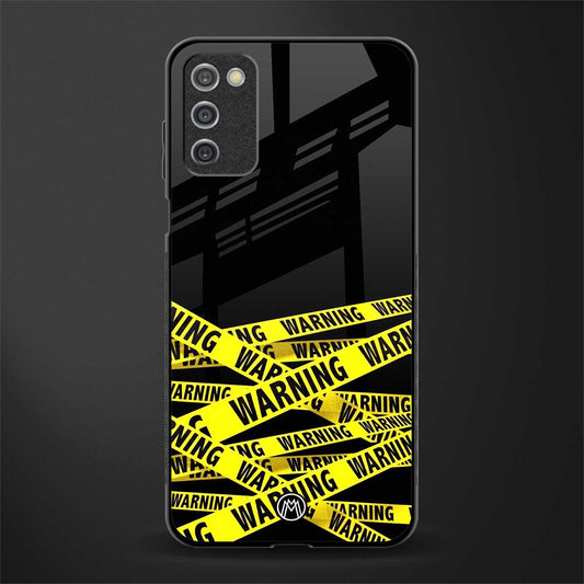 warning tape glass case for samsung galaxy a03s image