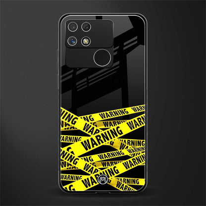 warning tape back phone cover | glass case for realme narzo 50a