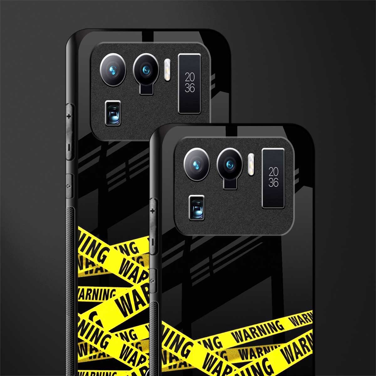 warning tape glass case for mi 11 ultra 5g image-2