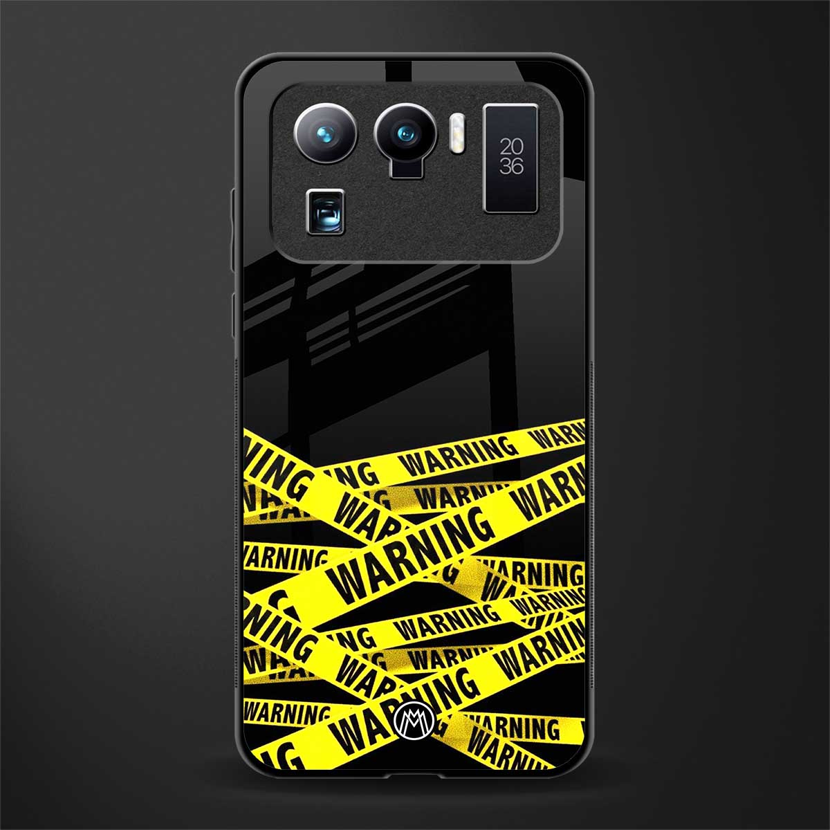 warning tape glass case for mi 11 ultra 5g image