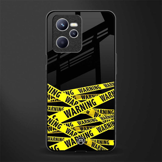 warning tape glass case for realme c35 image