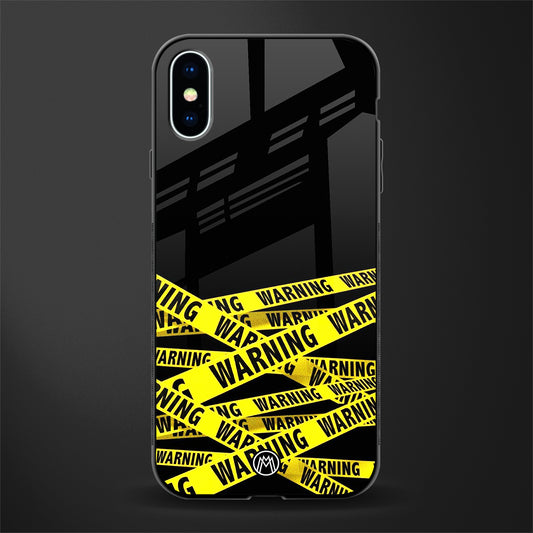 warning tape glass case for iphone x image
