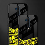 warning tape glass case for oneplus 7t pro image-2