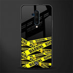 warning tape glass case for oneplus 7t pro image