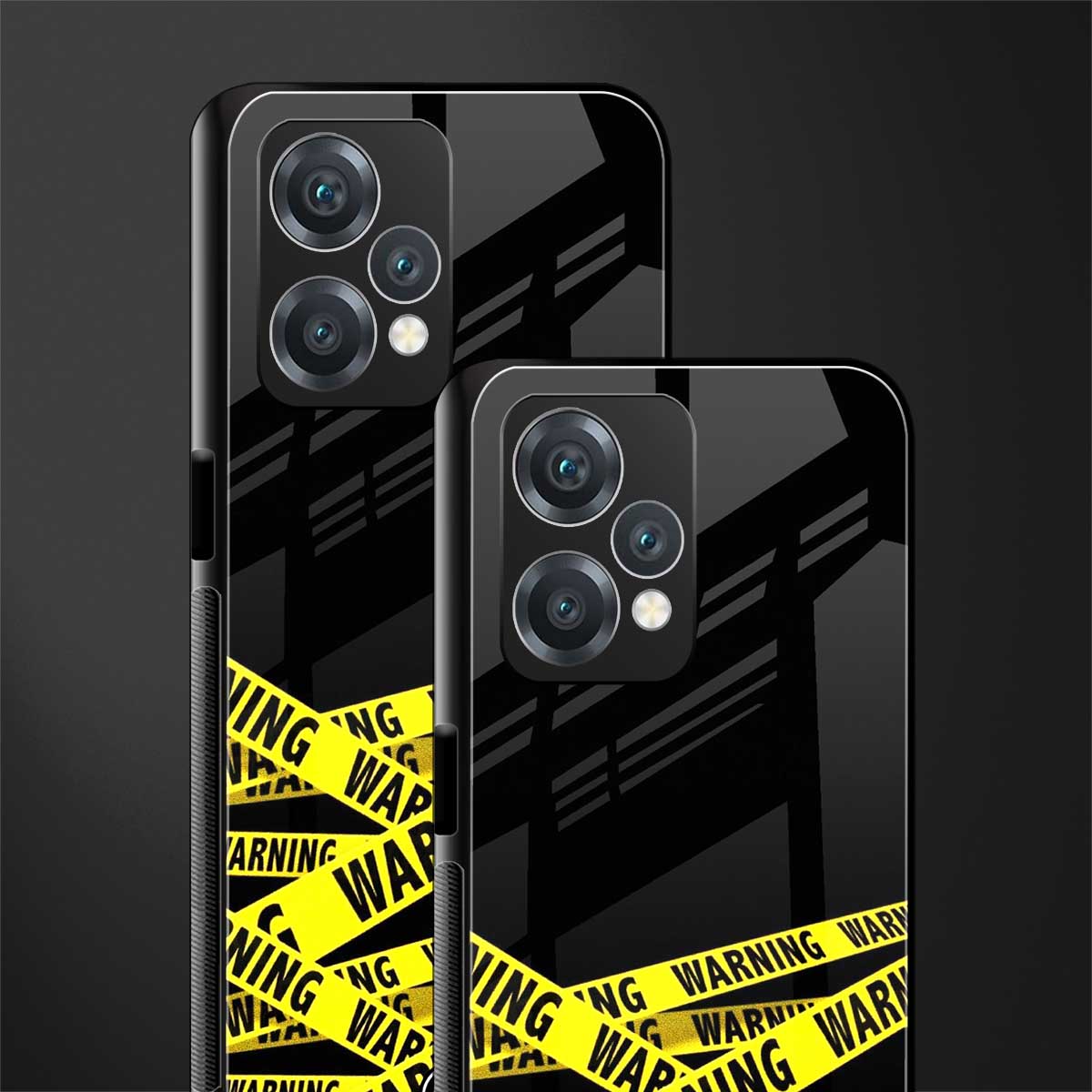 warning tape back phone cover | glass case for oneplus nord ce 2 lite 5g