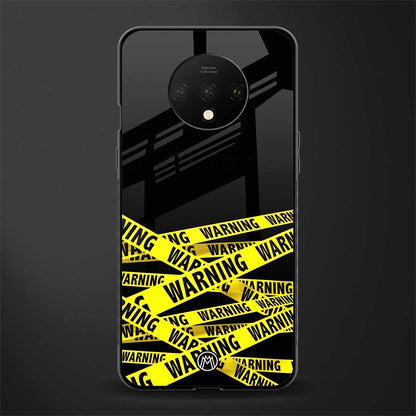 warning tape glass case for oneplus 7t image