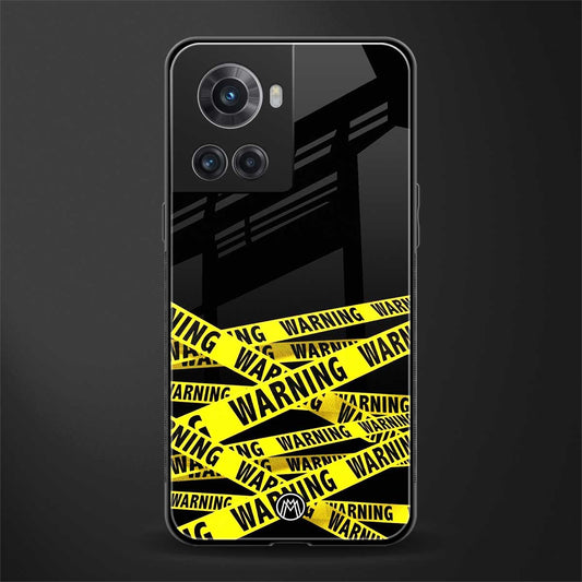 warning tape back phone cover | glass case for oneplus 10r 5g