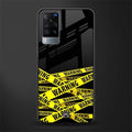 warning tape glass case for vivo x60 image