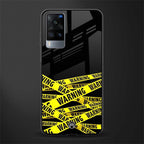 warning tape glass case for vivo x60 image