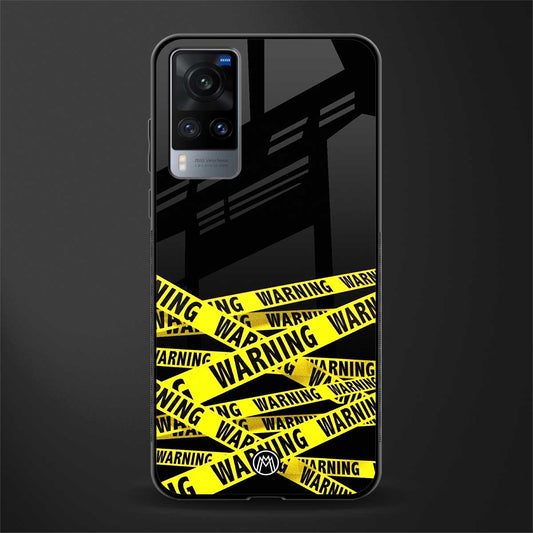 warning tape glass case for vivo x60 image